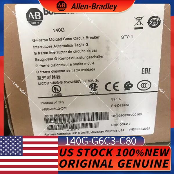 New Original AB 140G-G6C3-C80 Circuit Breaker 80A 3-Pole 480V Free Ship