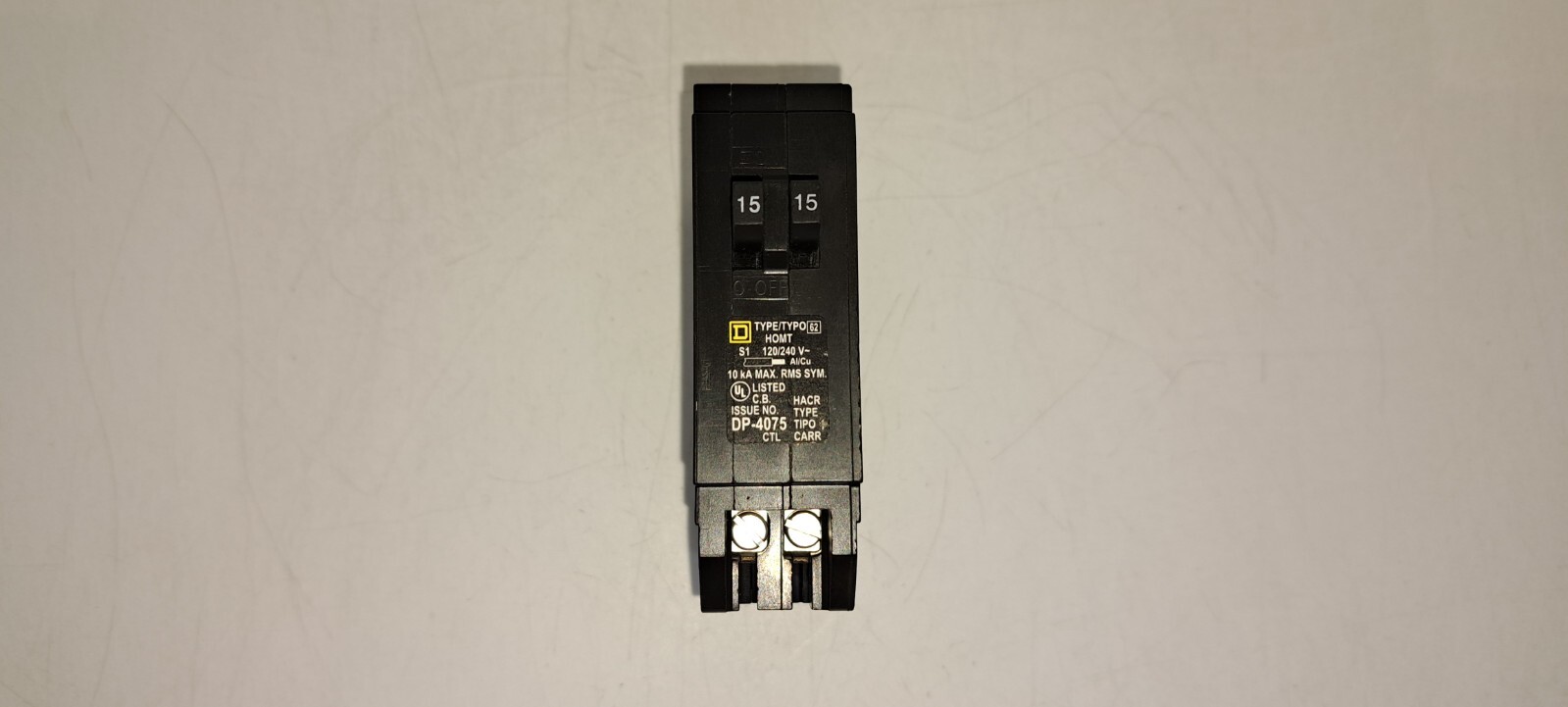 Square D HOMT1515 Homeline 2-15 Amp Single Pole Tandem Circuit Breaker NEW