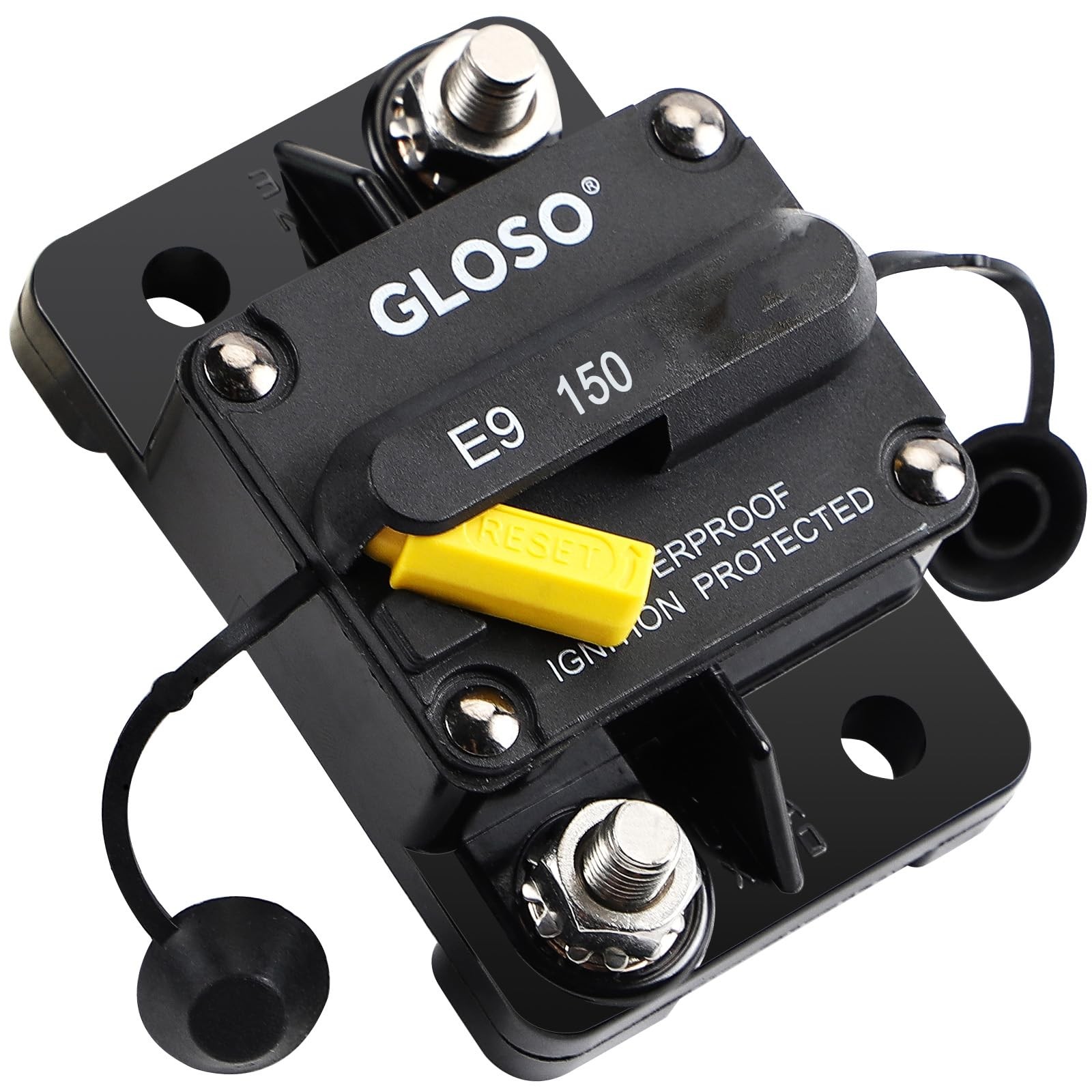 150A Circuit Breaker, Manual Reset, Waterproof IP67, 1/4 Stud, E98, Marine