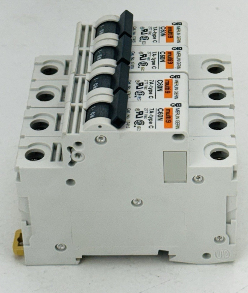 (LOT OF 4) Merlin Gerin multi9 C60N 7A-Type C Circuit Breaker 1 Pole *WARRANTY*