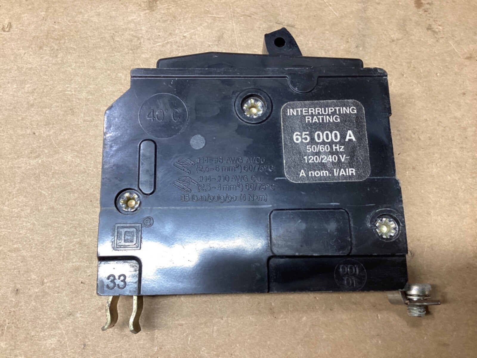 LOT OF 5 Square D QOB120 1 Pole 20A 120/240VAC 65KA Circuit Breaker #115F269*CO