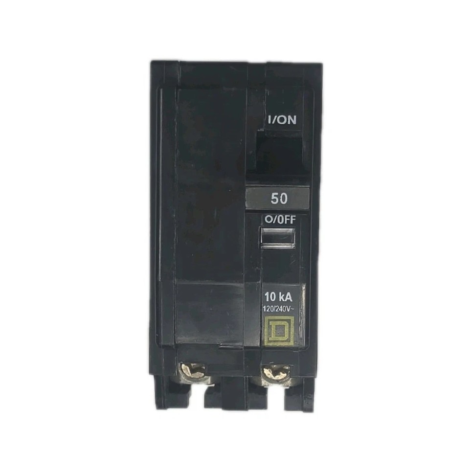 Square D QO250 50A 2-Pole Circuit Breaker Black Plug-In 120/240V