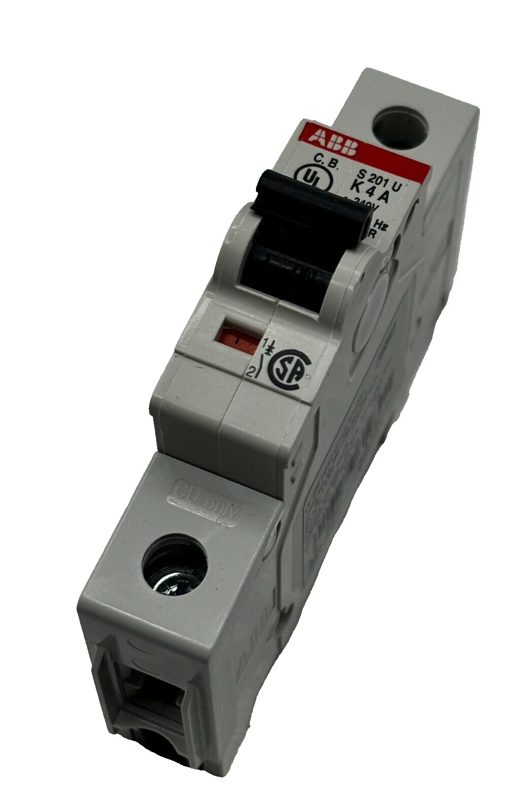 ABB S 201 U K 4 A MINIATURE CIRCUIT BREAKER 1 POLE 240V 50/60HZ S201UK4A ⭐