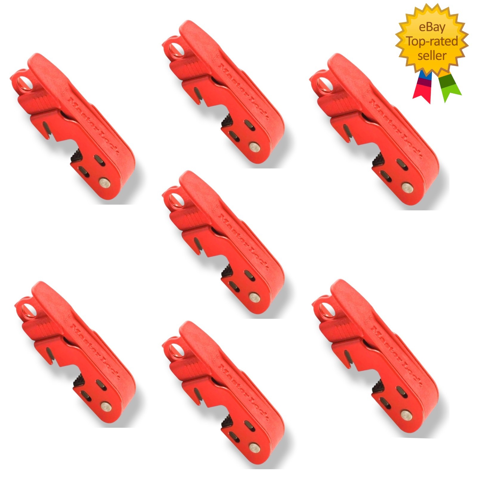 7 Pack Master Lock Red Circuit Breaker Lockout Tagout for Single/Double Toggles