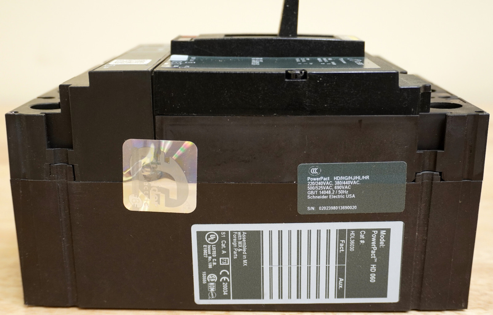 Square D – HDL36030 Breaker – Schneider Electric – 3P, 3PH, 30A, 600V, 25kA@240V