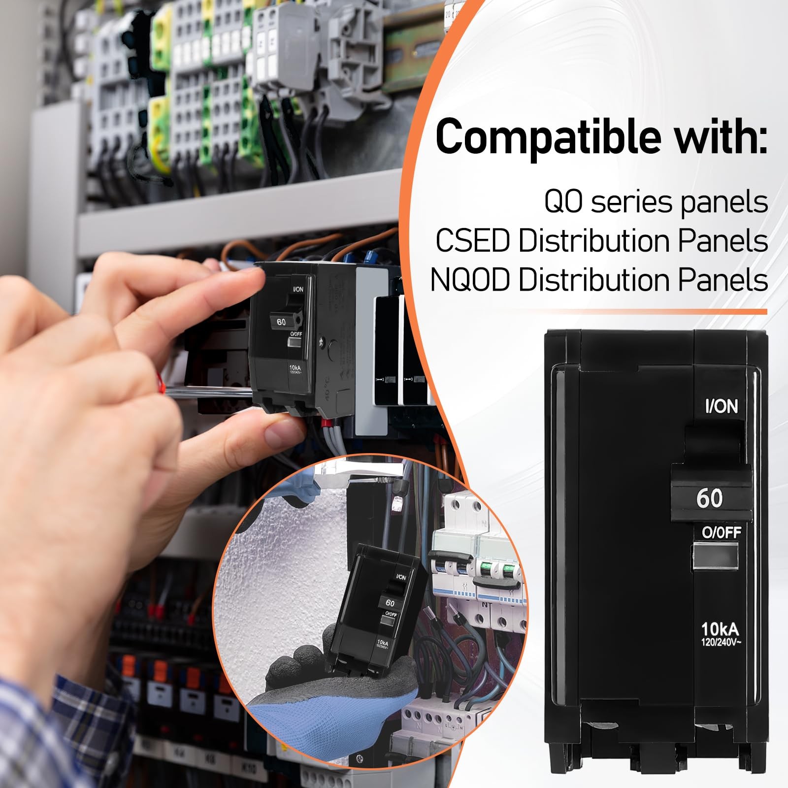 QO260CP 60 Amp 2P Circuit Breaker For SD QO Load Center Indicator Tandem