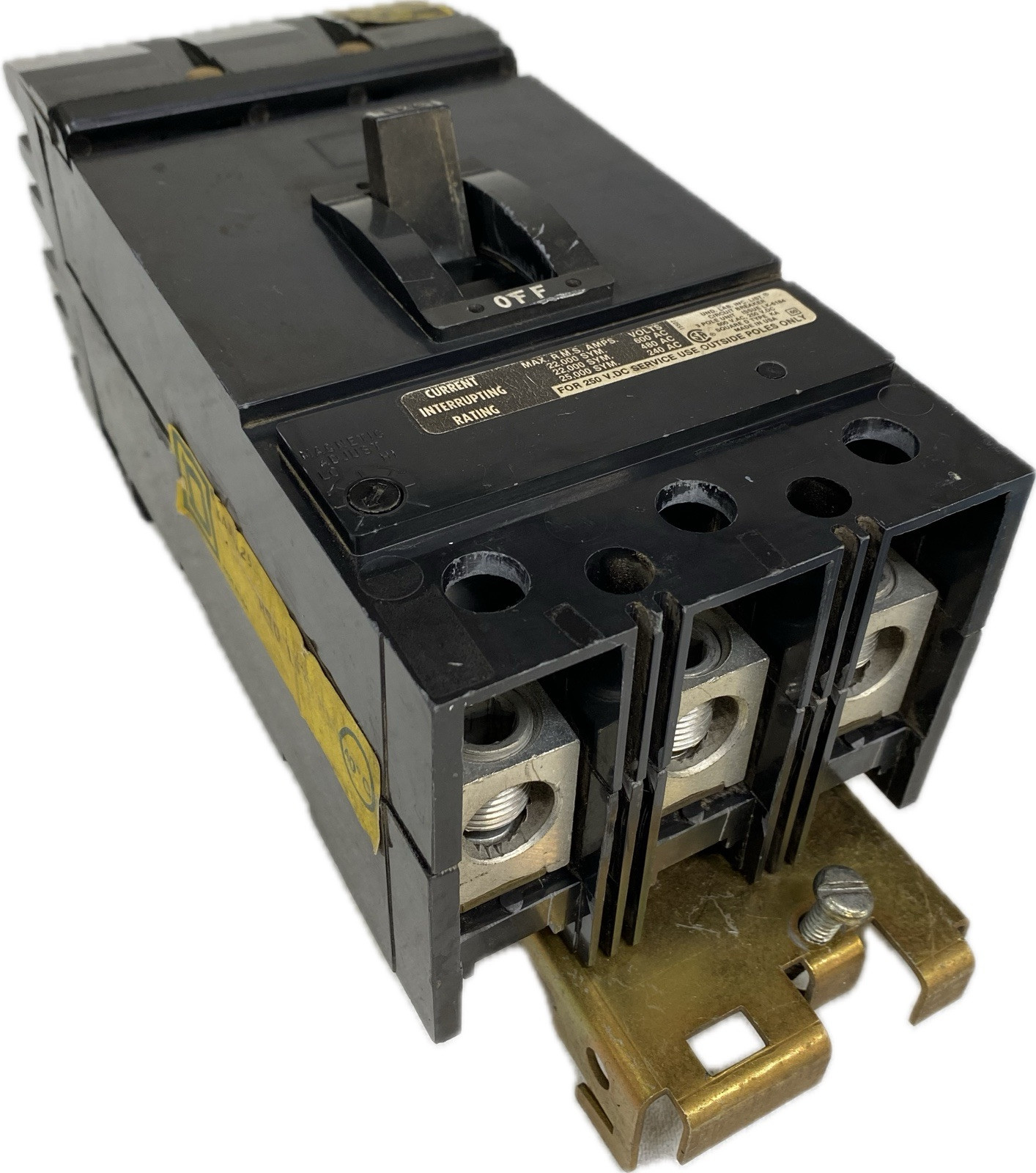 SQUARE D KA36125 125A 3P 600V 22kA Adjust. Trip I-Line Circuit Breaker w/ Lugs