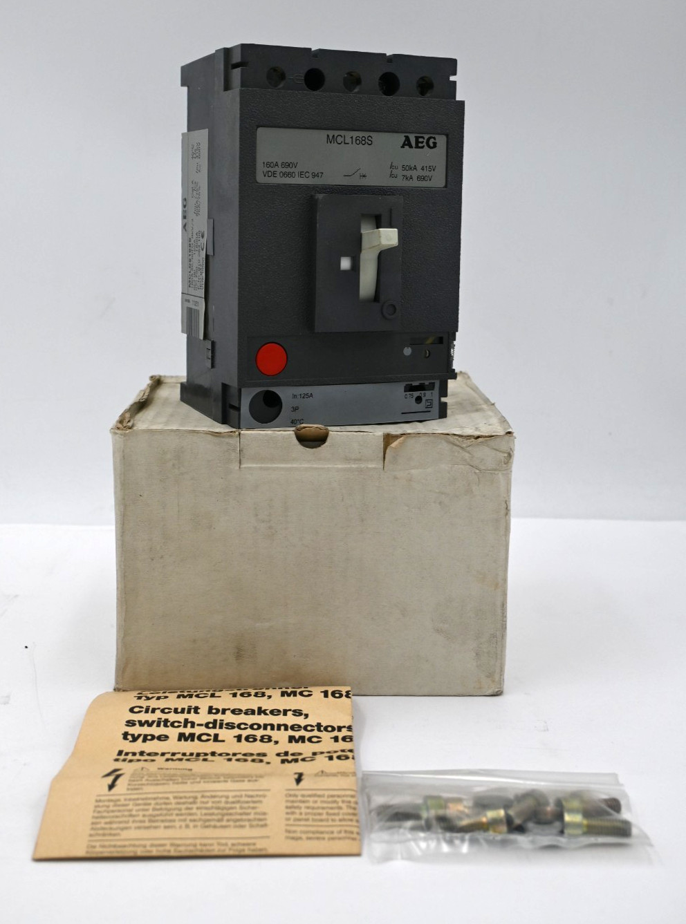 AEG MCLBS168S MCL168S CIRCUIT BREAKER ENR910-263-108 90…125A 750…1500A