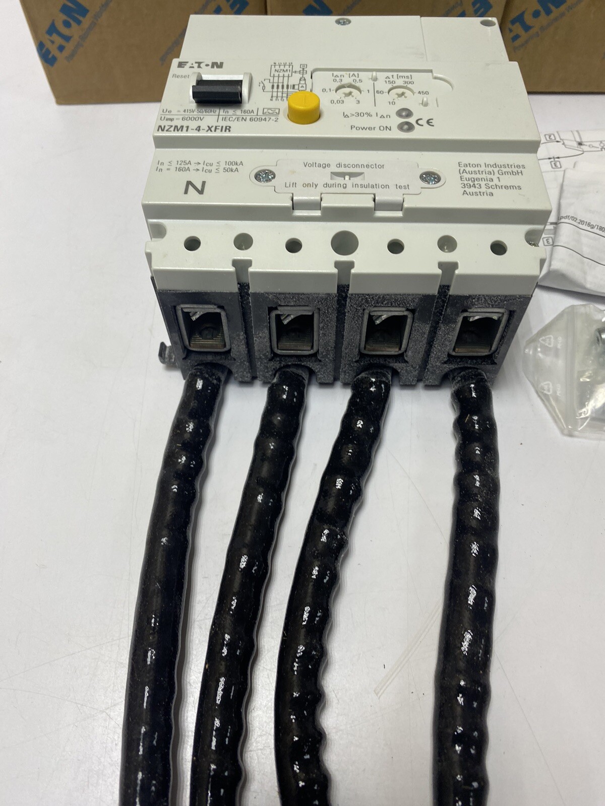 EATON NZM1-4-XFIU 100A 4POLE ELECTRIC Earth-fault release 30-3000mA