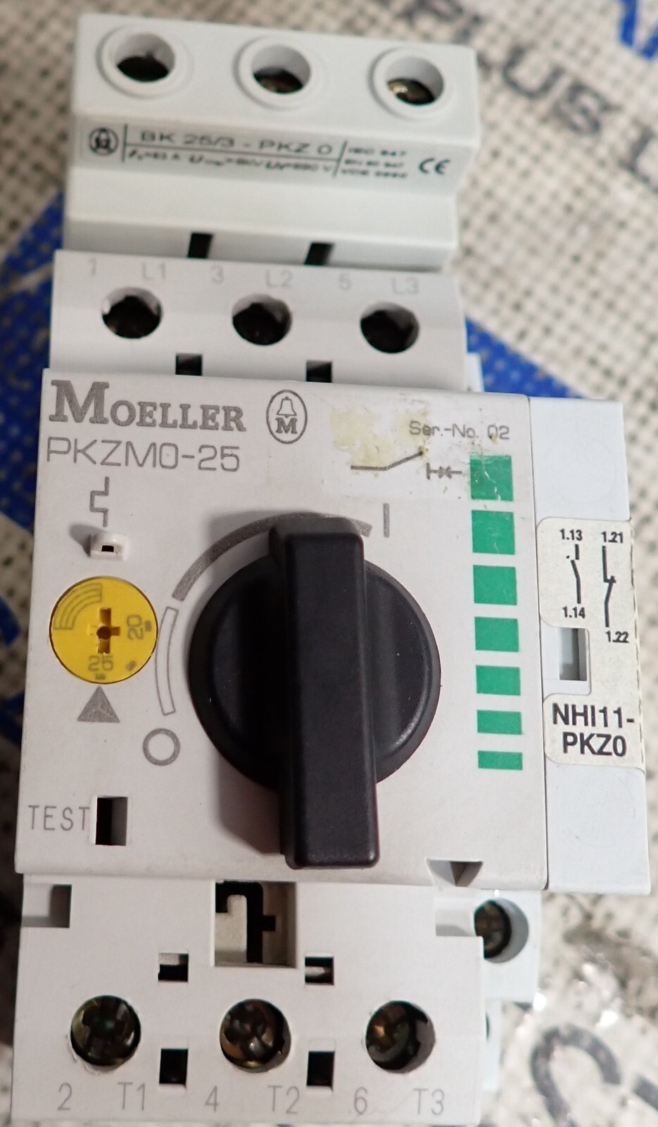 Moeller Motor Protective Circuit Breaker PKZM0-25 Ser. 2 5A NHI11-PKZ0
