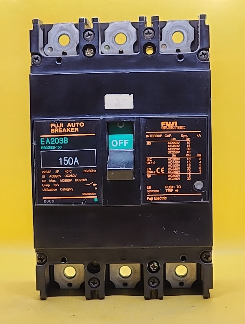 FUJI EA203B 3 POLES 150A AC690V, DC250V AUTO BREAKER [1WS2]