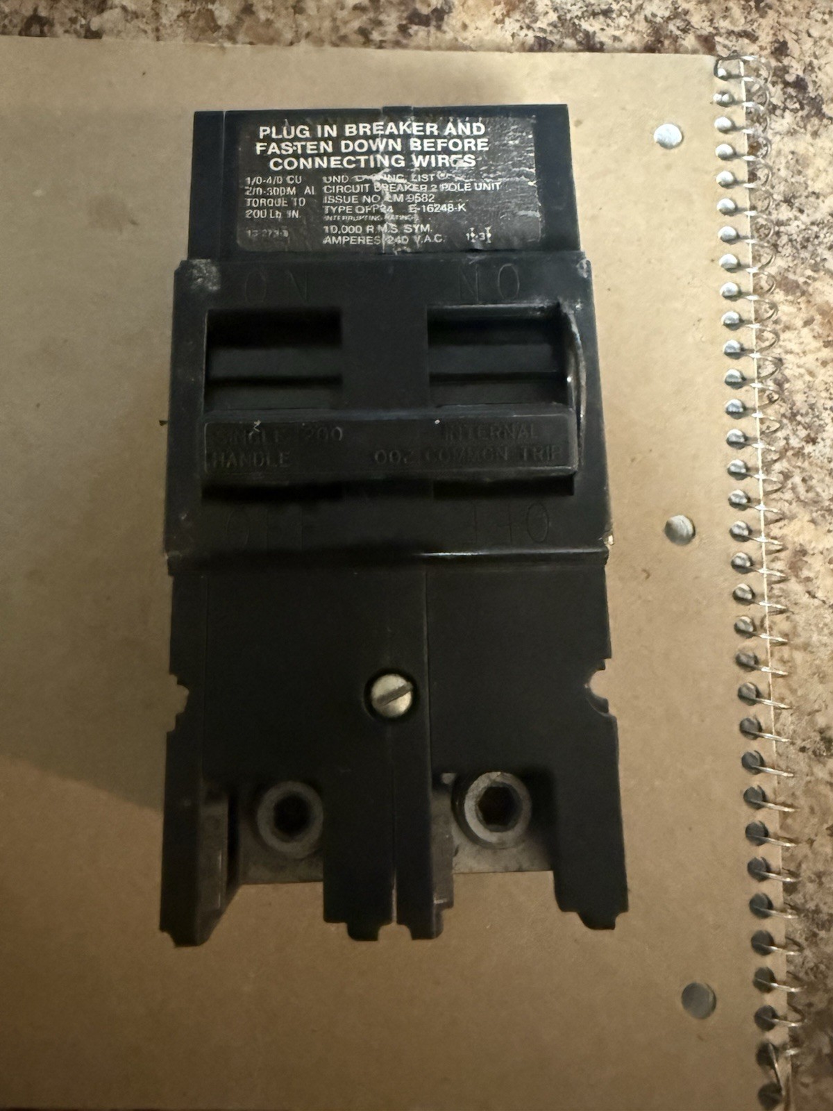 Sylvania/Zinsco/Challenger QFP2200 – 200A 240V Main Circuit Breaker Type QFP24