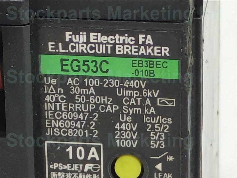 Fuji Electric FA EG53C EB3BEC-010B E.L. Circuit Breaker 10A 30 Days Warranty