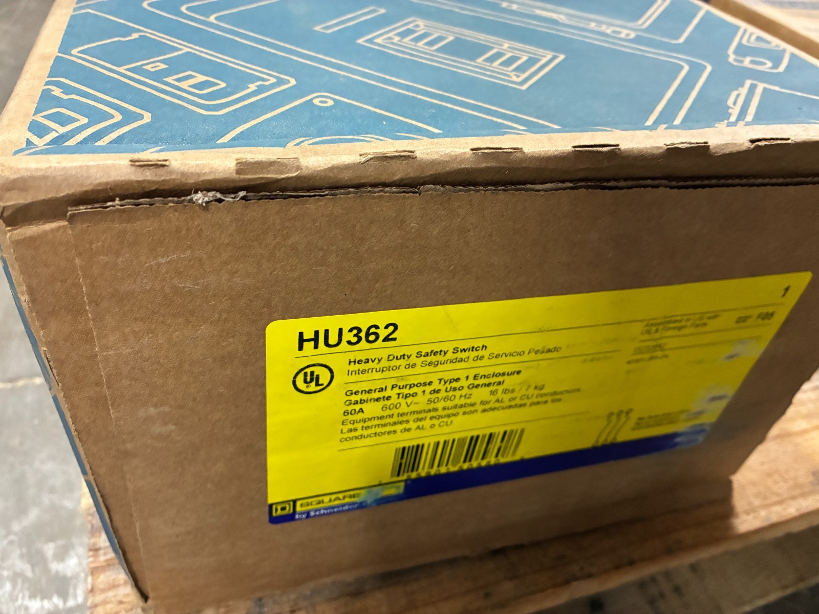 NEW BOX Square D – New HU362 Heavy Duty Safety Switch 60A