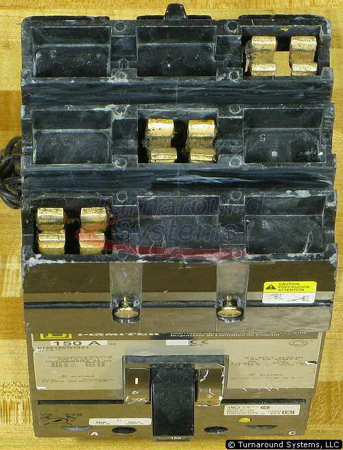 Square D KI361501021 Circuit Breaker, 150 Amp, 200 kAIR, Shunt Trip, Used
