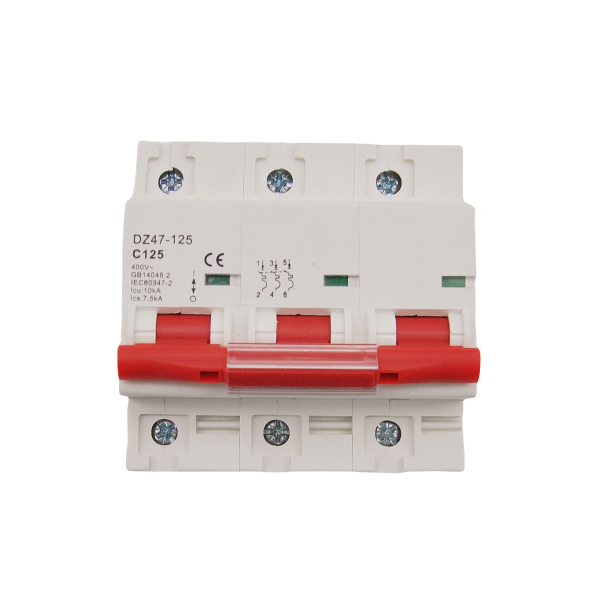 3P AC MCB Mini Circuit Breaker Type C 6 10 16 25 40 50 63 80 100 125Amp 400/500V