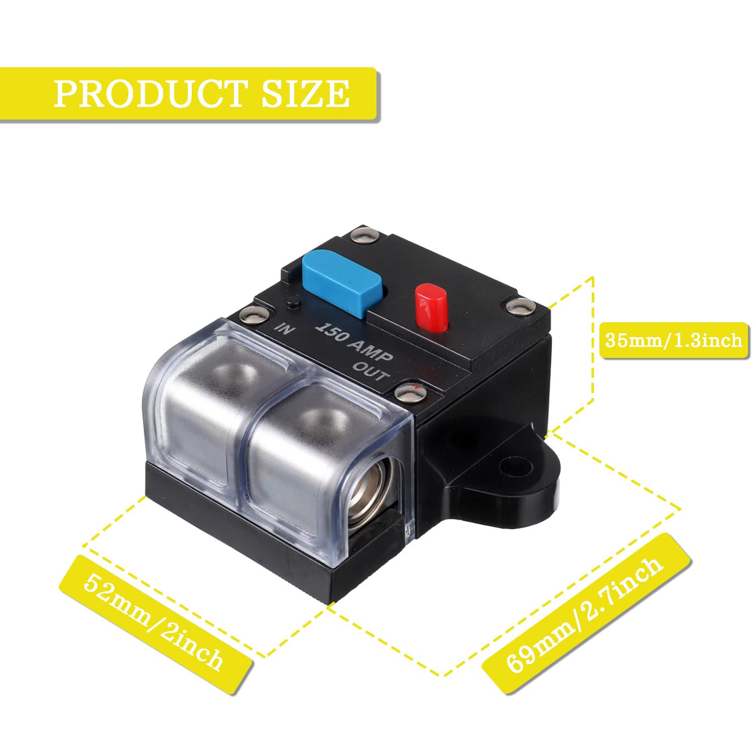 150A Resettable Circuit Breaker – 150 Amp Self Recovery for Car Audio & Amps Pr