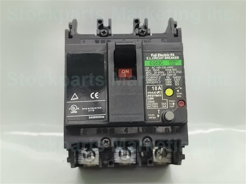 Fuji Electric FA EG53C EB3BEC-010B E.L. Circuit Breaker 10A 30 Days Warranty