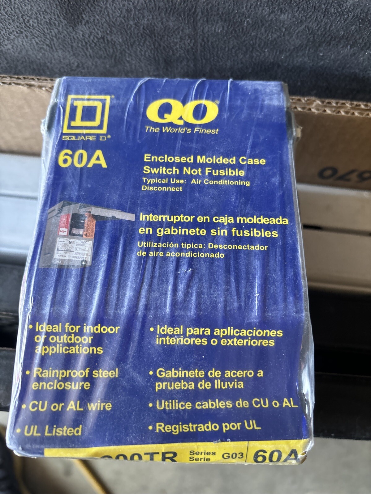 Square D 60A 60 Amp Enclosed Molded Case Switch Non-Fusible Circuit Breaker