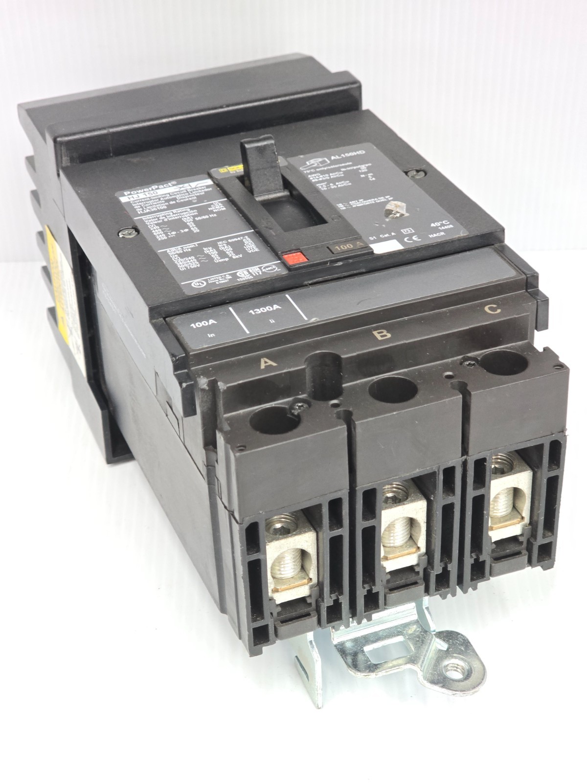 Square D PowerPact 100 Amp I-Line Circuit Breaker 600 VAC 3 Pole 100 kA HJA36100