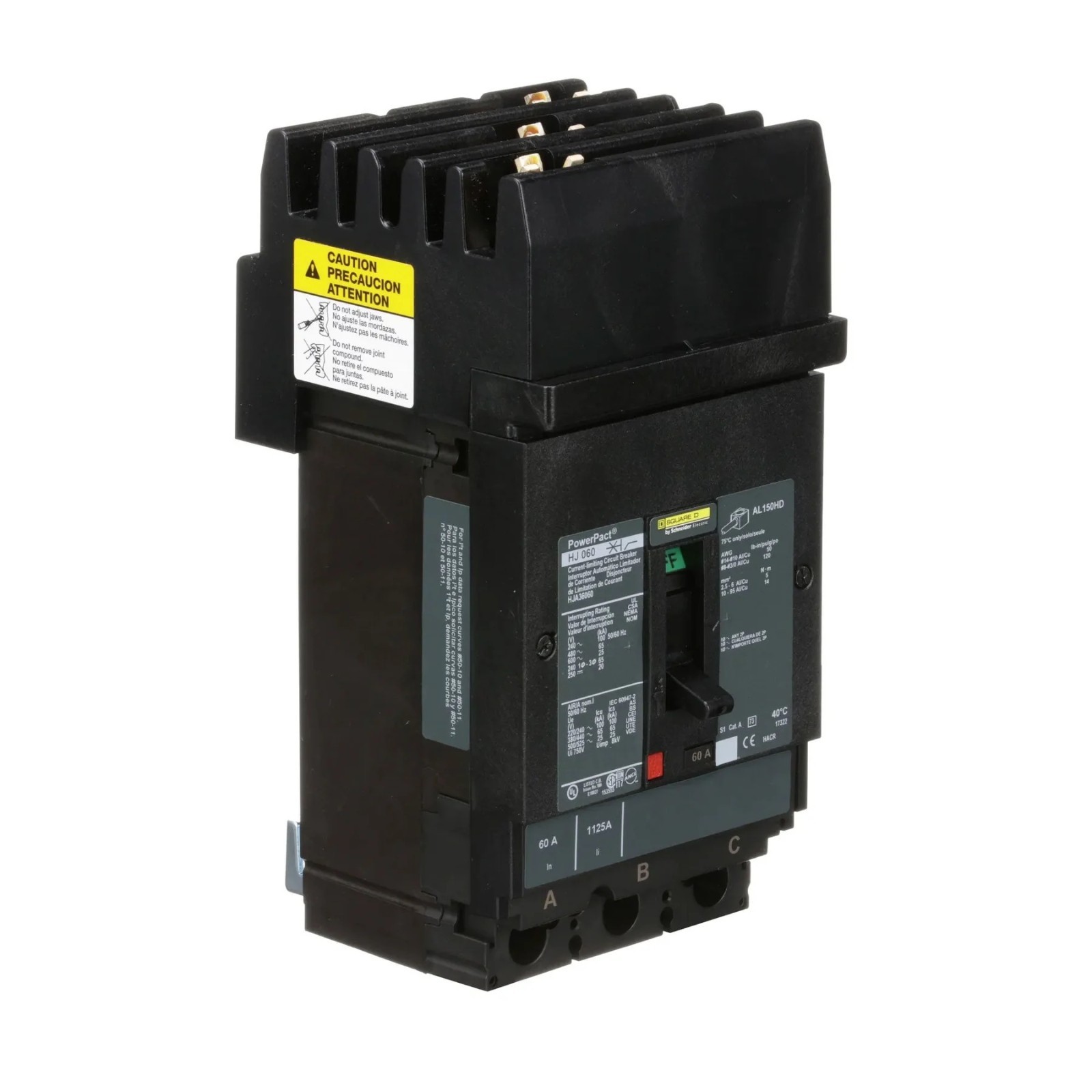 HJA36060 – Square D – Circuit Breaker I-Line Plug-In – 60 Amp – 3 Pole – 600 V