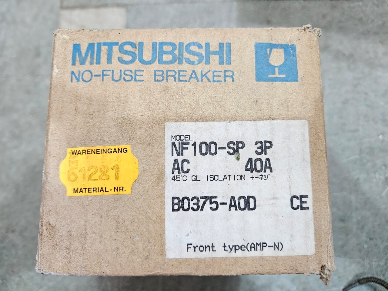 MITSUBISHI NF100-SP NO-FUSE CIRCUIT BREAKER 40AMP