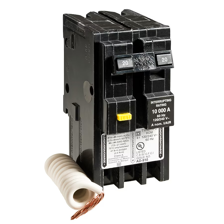 Square D HOM220GFIC HomeLine 20Amp 2-Pole Circuit Breaker