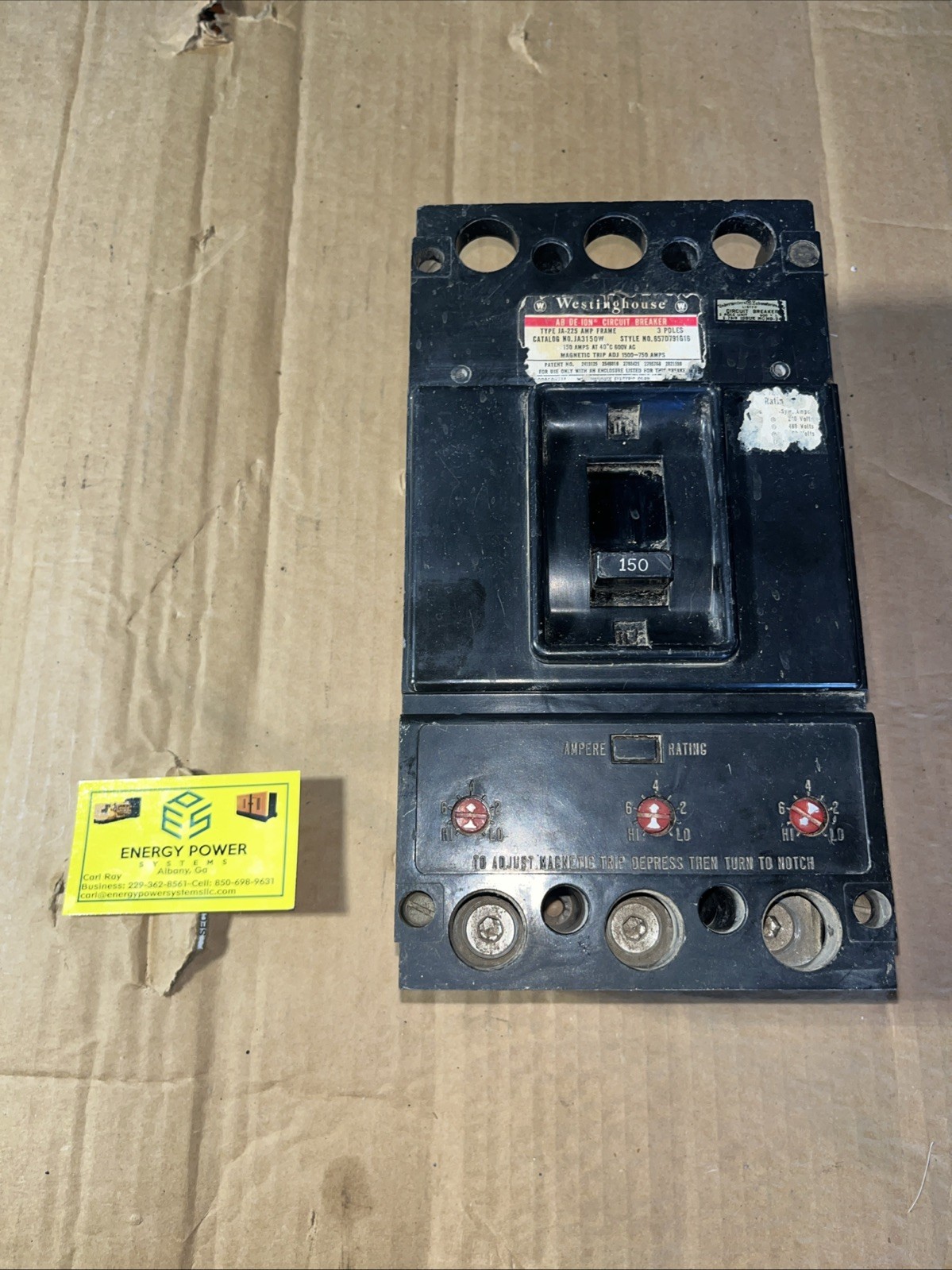 JA3150W Westinghouse Type JA Circuit Breaker 3 Pole 150 Amp 600V 150A With Lugs