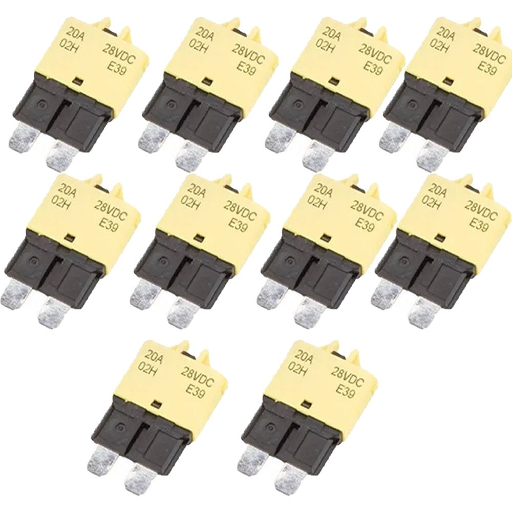 10PC 20A Car Manual Circuit Breaker Blade Fuse 12V/24V Resettable Boat Marine