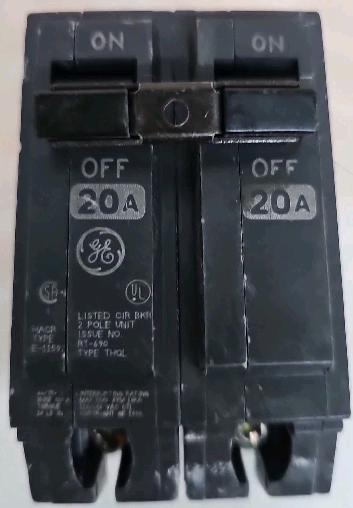General Electric THQL2120 Circuit Breaker 2P 20A NT SEE PICS