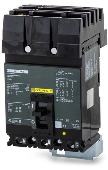 FA34045 – Square D – Circuit Breakers I-Line Style PlugIn 45 Amp – 3 Pole – 480V