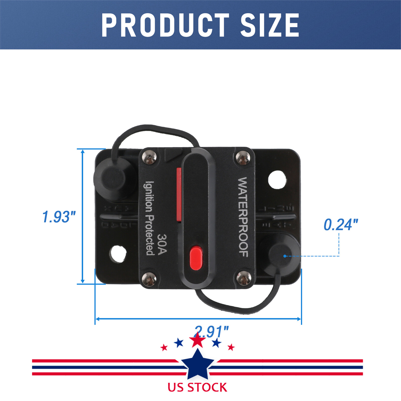 30A-300A AMP Circuit Breaker Fuse 12-48V DC Car Boat IP67 Manual Reset Switch