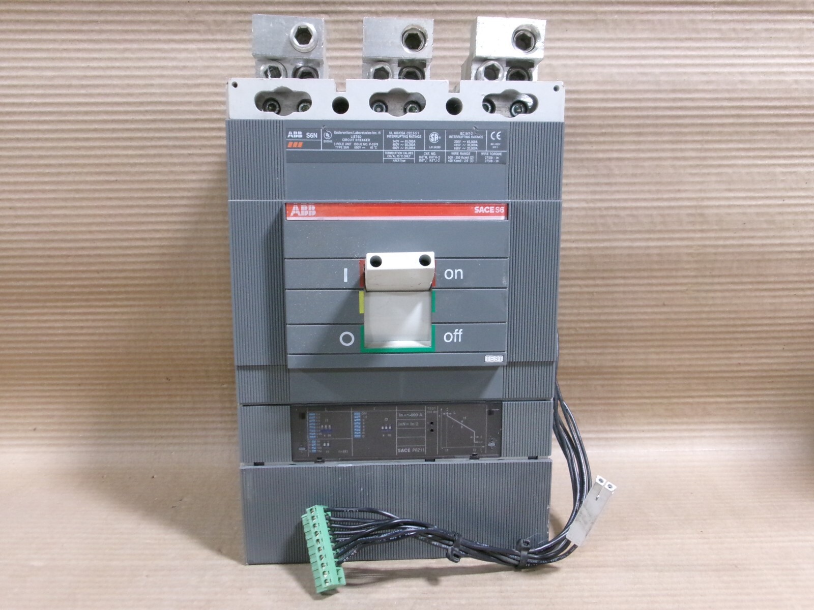 ABB S6N K6TH K6TJ 3 Pole 600 Amp 600v Circuit Breaker FLAWED