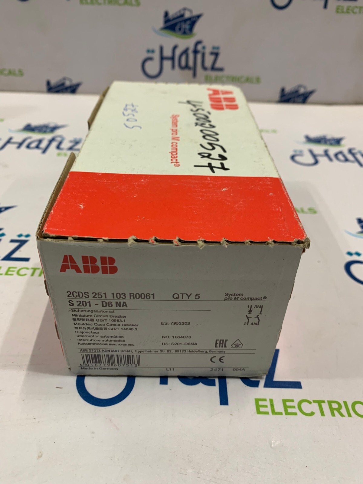 ABB S 201-D6 NA MINIATURE CIRCUIT BREAKER 6 A 2 POLE (BOX OF 5 PCS) FREE SHIPPIN