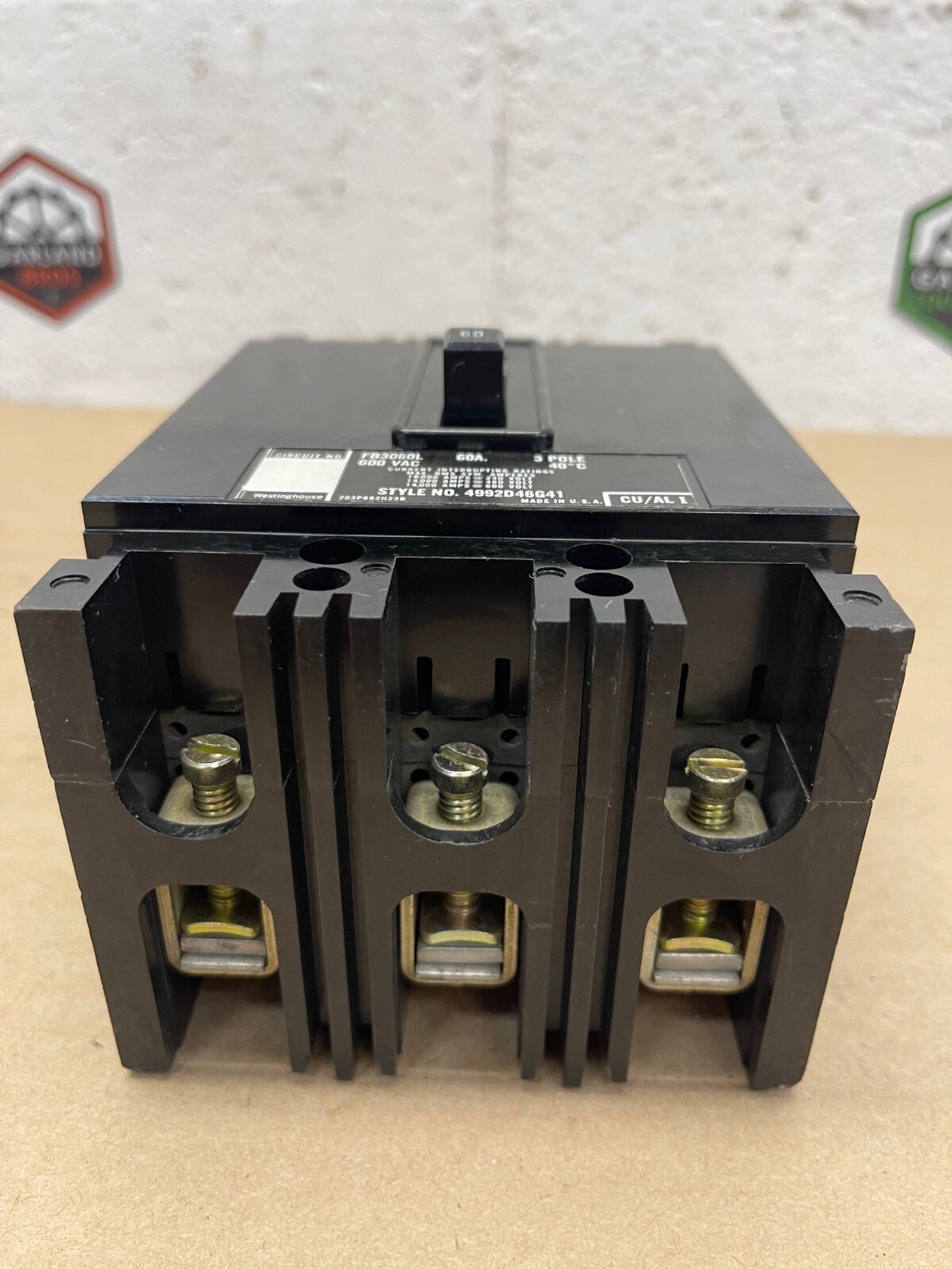 Westinghouse FB3060L, Circuit Breaker, 60 Amp, 3 Pole, 600 VAC