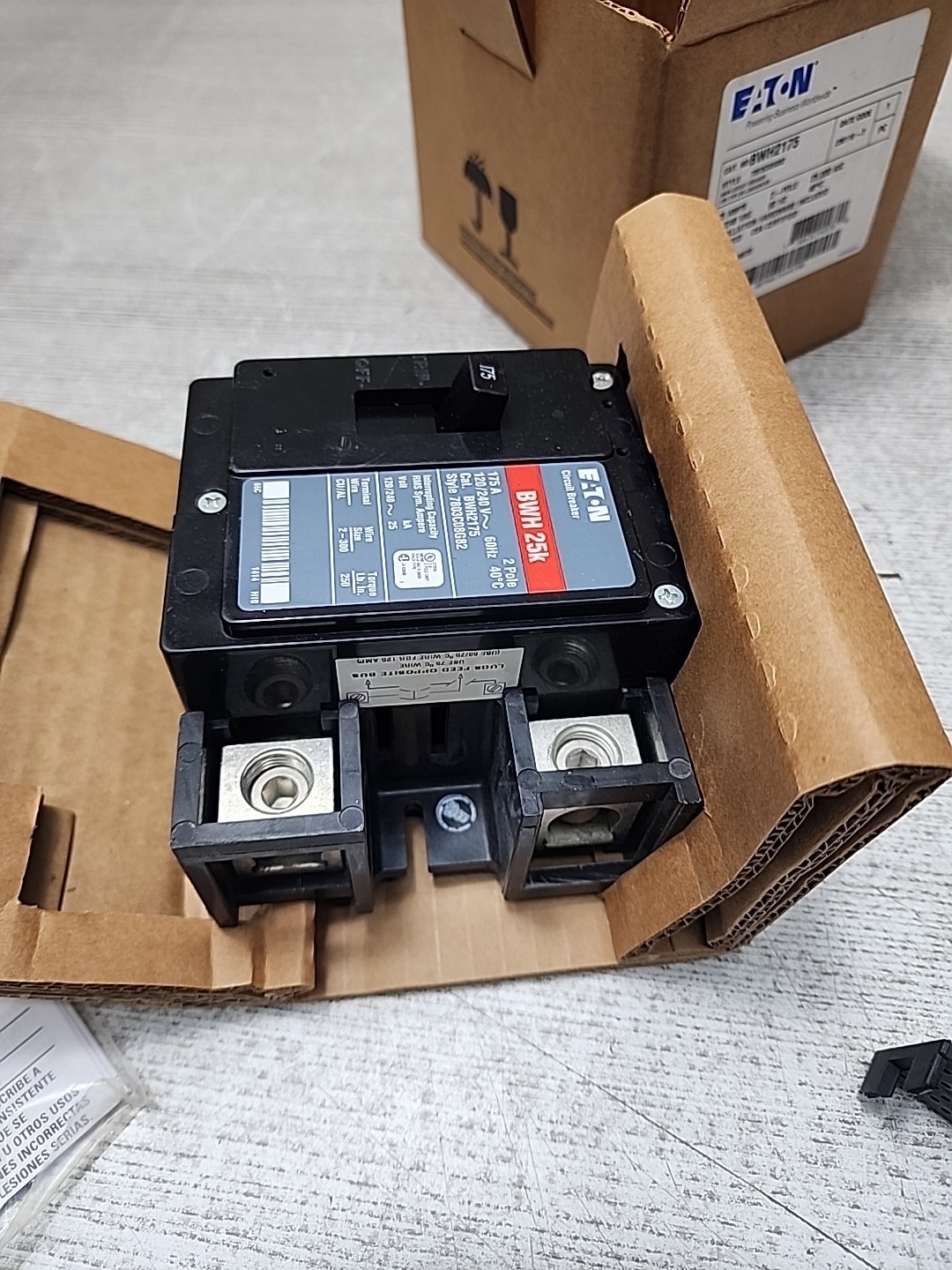 Eaton BWH2175 2 Pole 175 Amp 120/240v Type BWH 25k