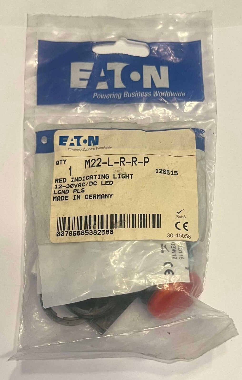 EATON M22 L R R P RED Indicating Light M22-L-R-R-P