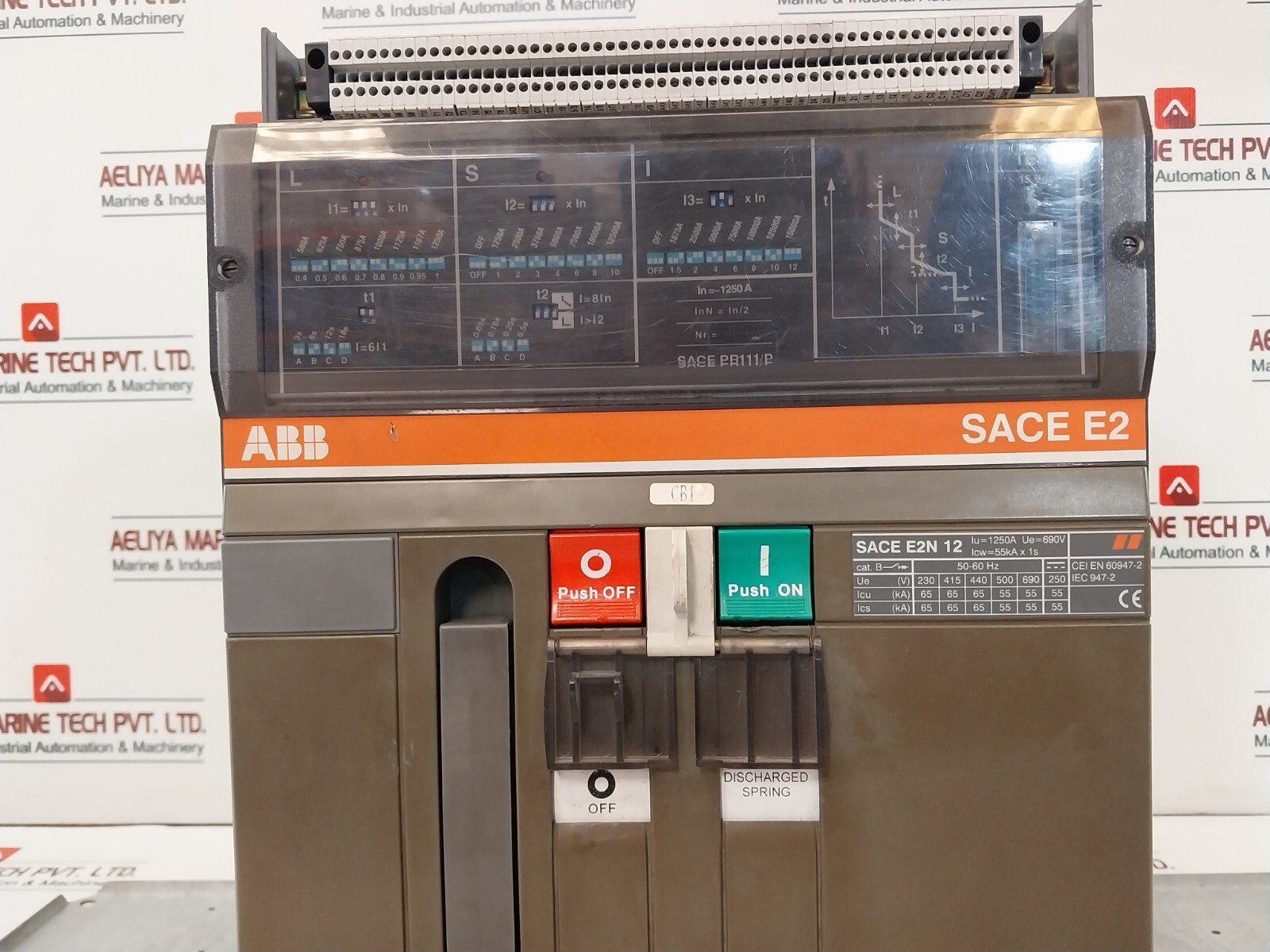 ABB SACE E2N 12 Low Voltage Air Circuit Breaker 15VDC 1250A 690V 55kA X 1s