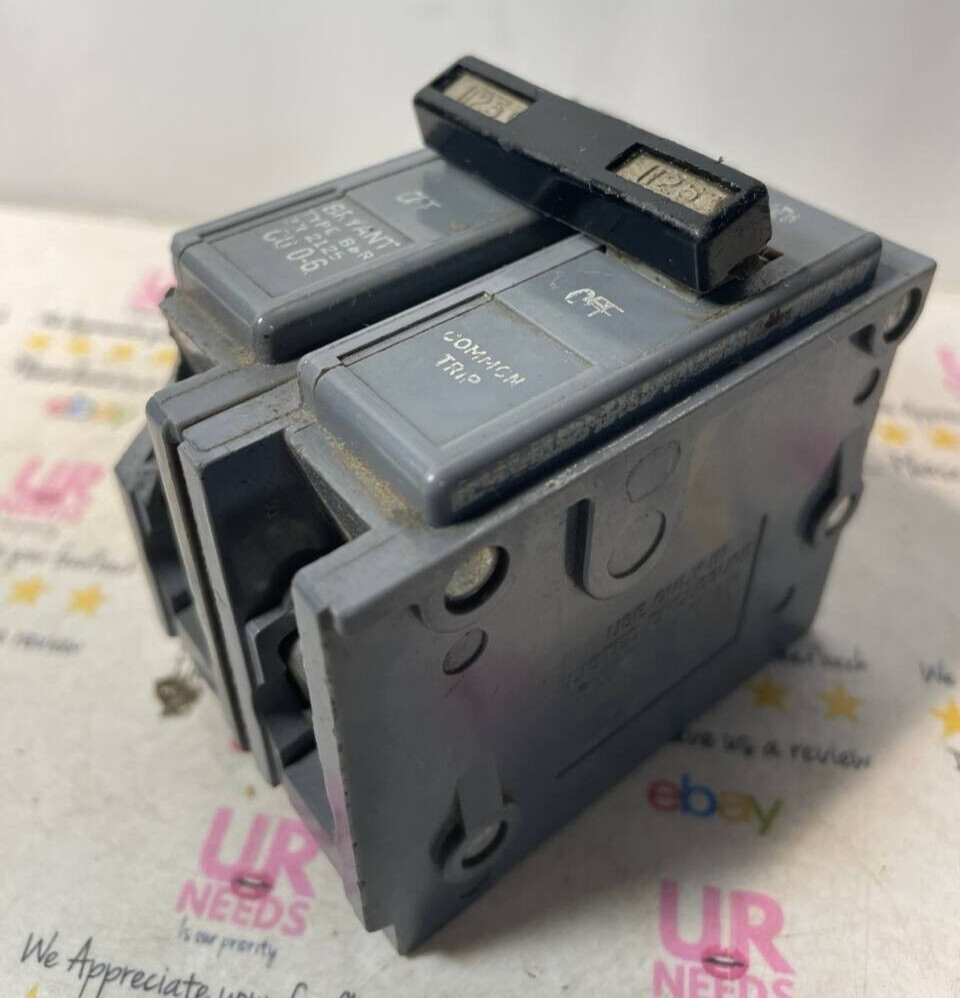 BR2125 – BRYANT 125A AMP 2P POLE 10kA@120/240V PLUG ON GRAY BREAKER Chip