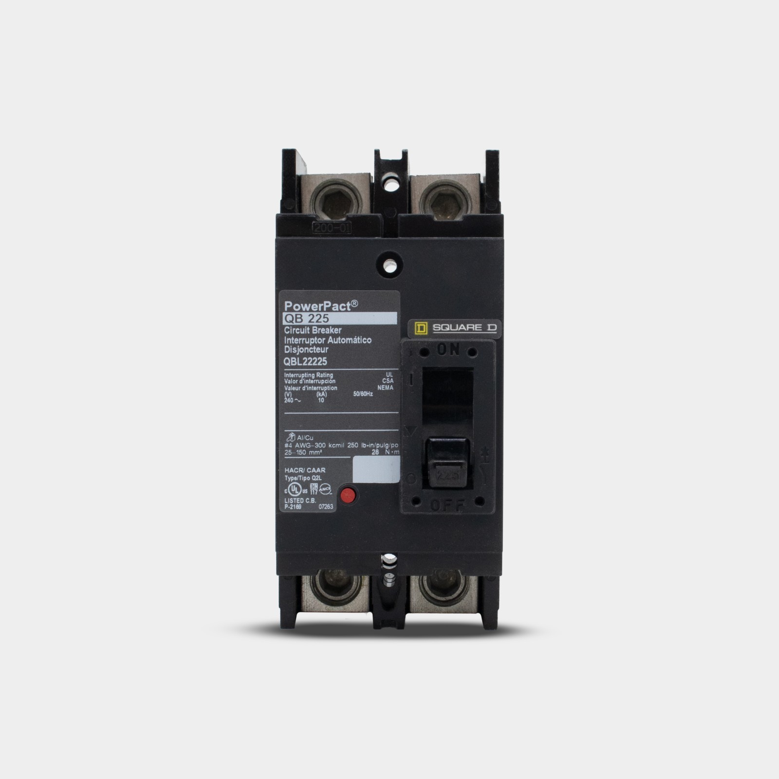 SQUARE D QBL22225 BREAKER 2POLE 225A 240V NEW READY TO SHIP