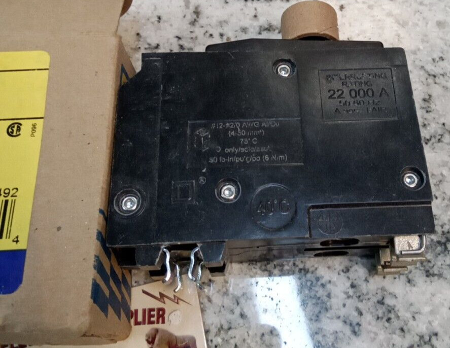 Square D  /BREAKER/QO2100VH/ 100A / 2 Pole/ 240VA/QOA/ 22KA NEW(6BB1