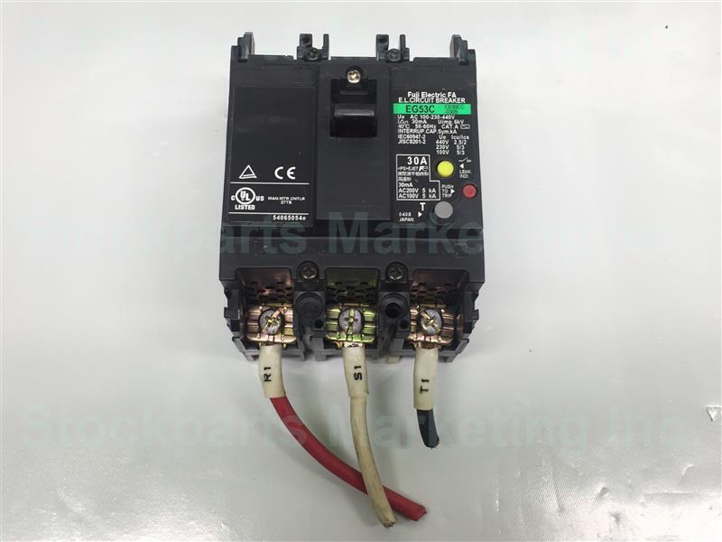 Fuji Electric FA EG53C EB3BEC-030B E.L. Circuit Breaker 30A 30 Days Warranty