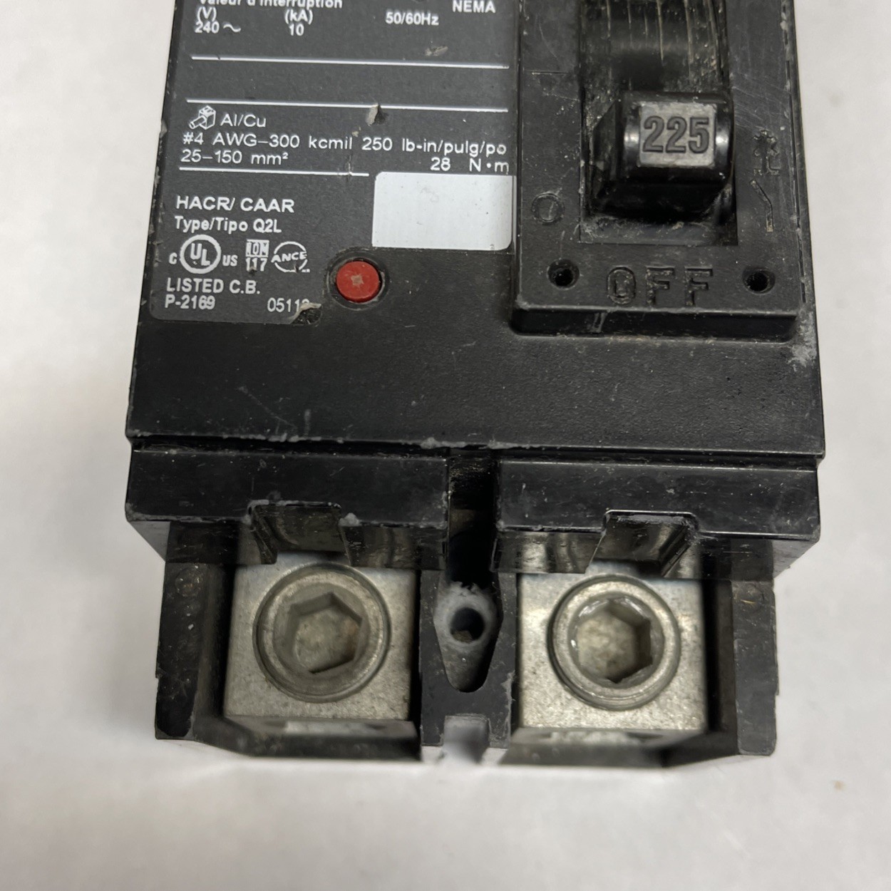 SQUARE D QBL22225 225 AMP 2 POLE 240V BREAKER – PRIORITY SHIPS SAME DAY FAST!