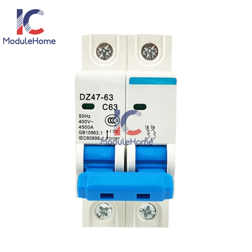 DZ47-63 2P Mini Circuit Breaker 6-63A Overload Short Circuit Protetion 400V 50Hz