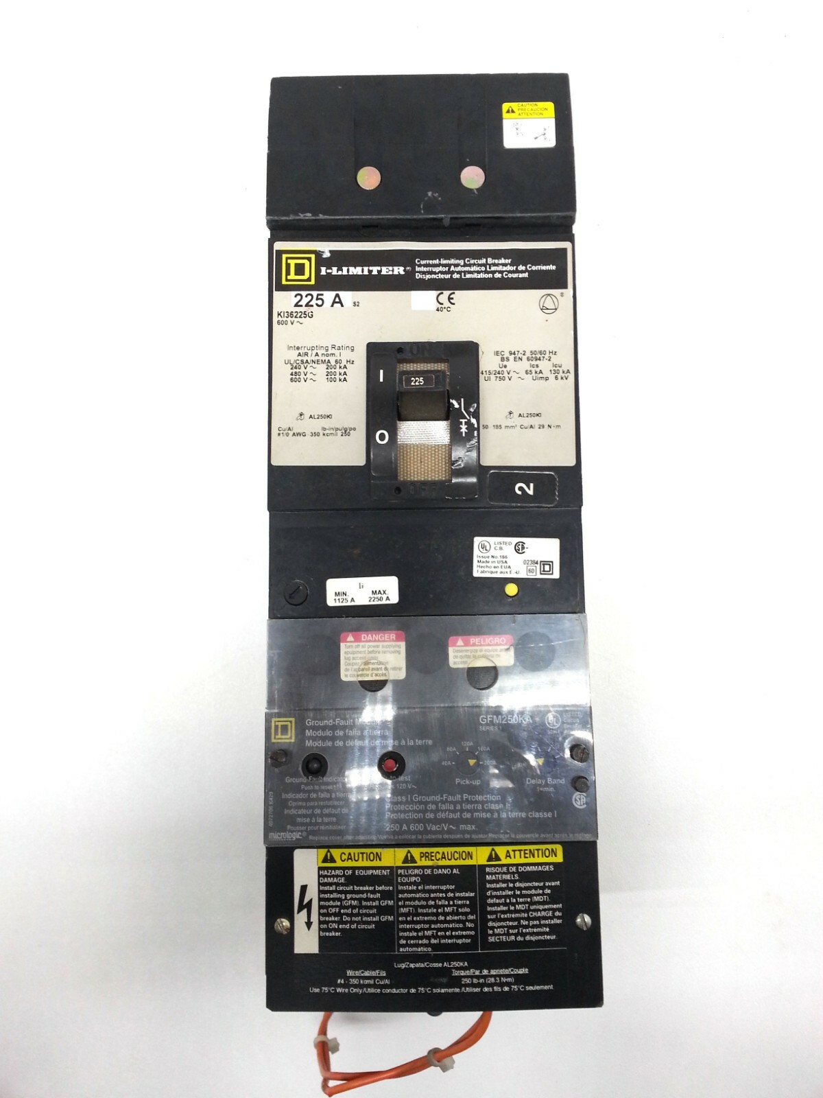 KI36225G Square D Current-Limiting Circuit Breaker
