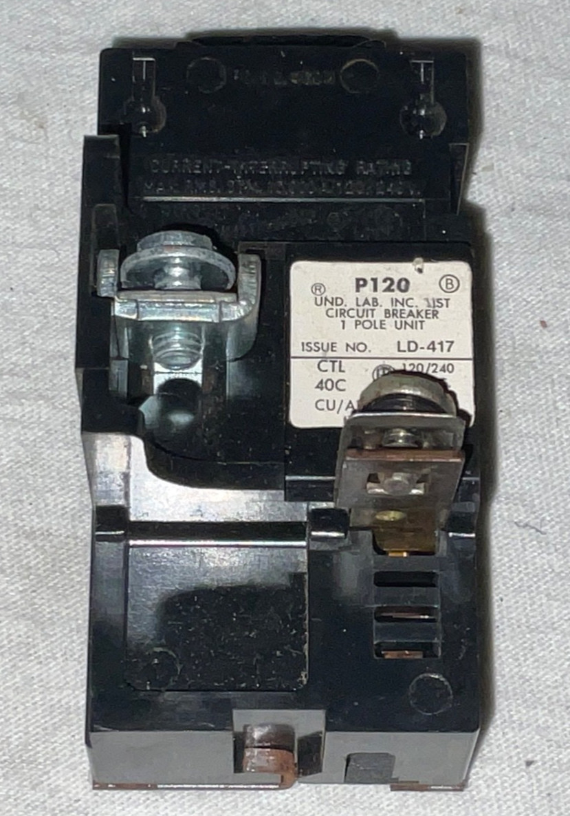 Bulldog Pushmatic Circuit Breaker P120 20 Amp 1 Pole 120/240V Electric