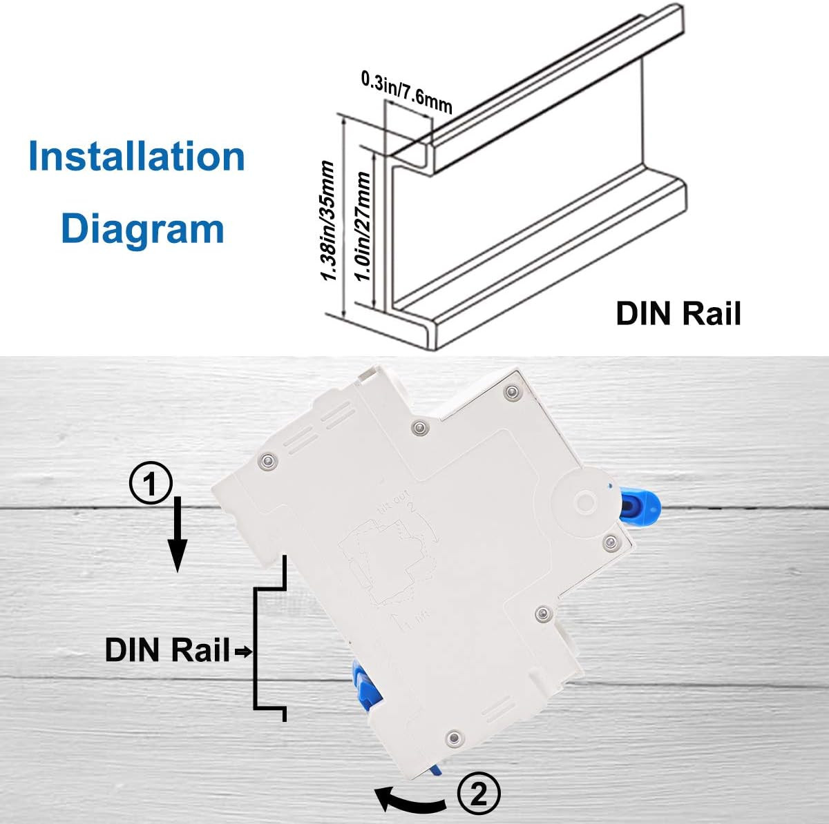 Miniature Circuit Breaker Low Voltage AC 50A 400V, 2 Poles AC Disconnect Switch