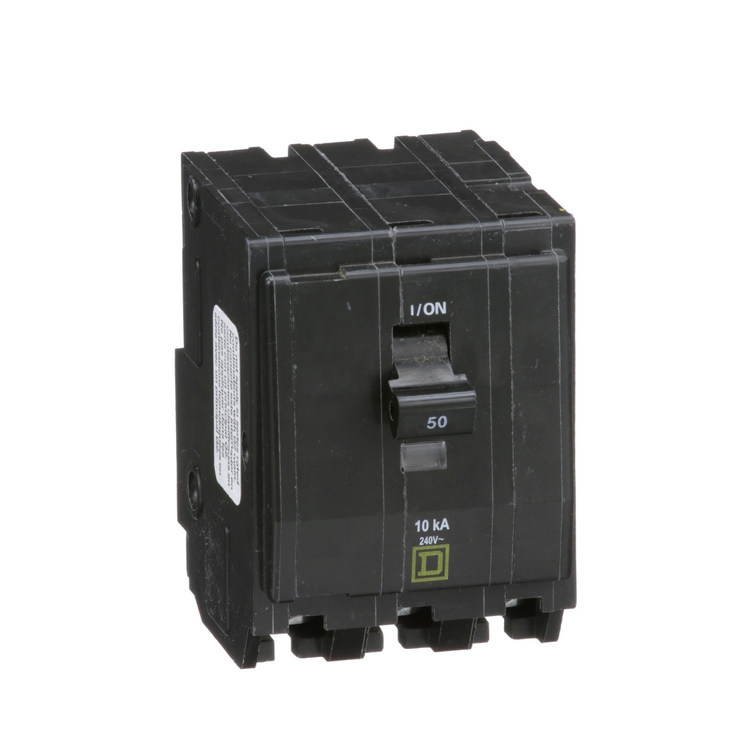Square D QO350, 3 Pole, 50 Amp, 240 Volt, Circuit Breaker. Plug-On Thermal Magne