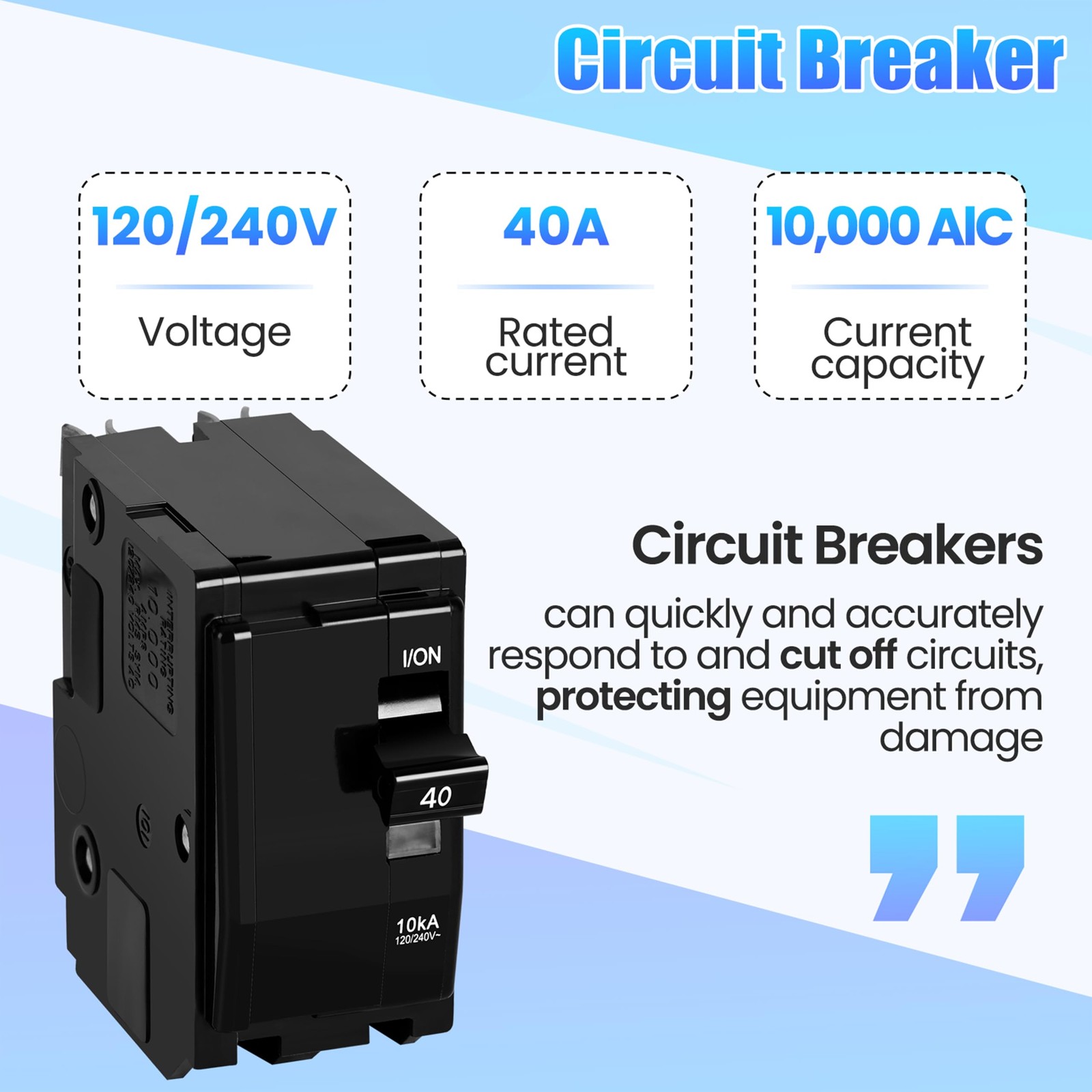 40A 2-Pole Circuit Breaker for QO240CP, SD QO Load Center, 120/240V, 10kA