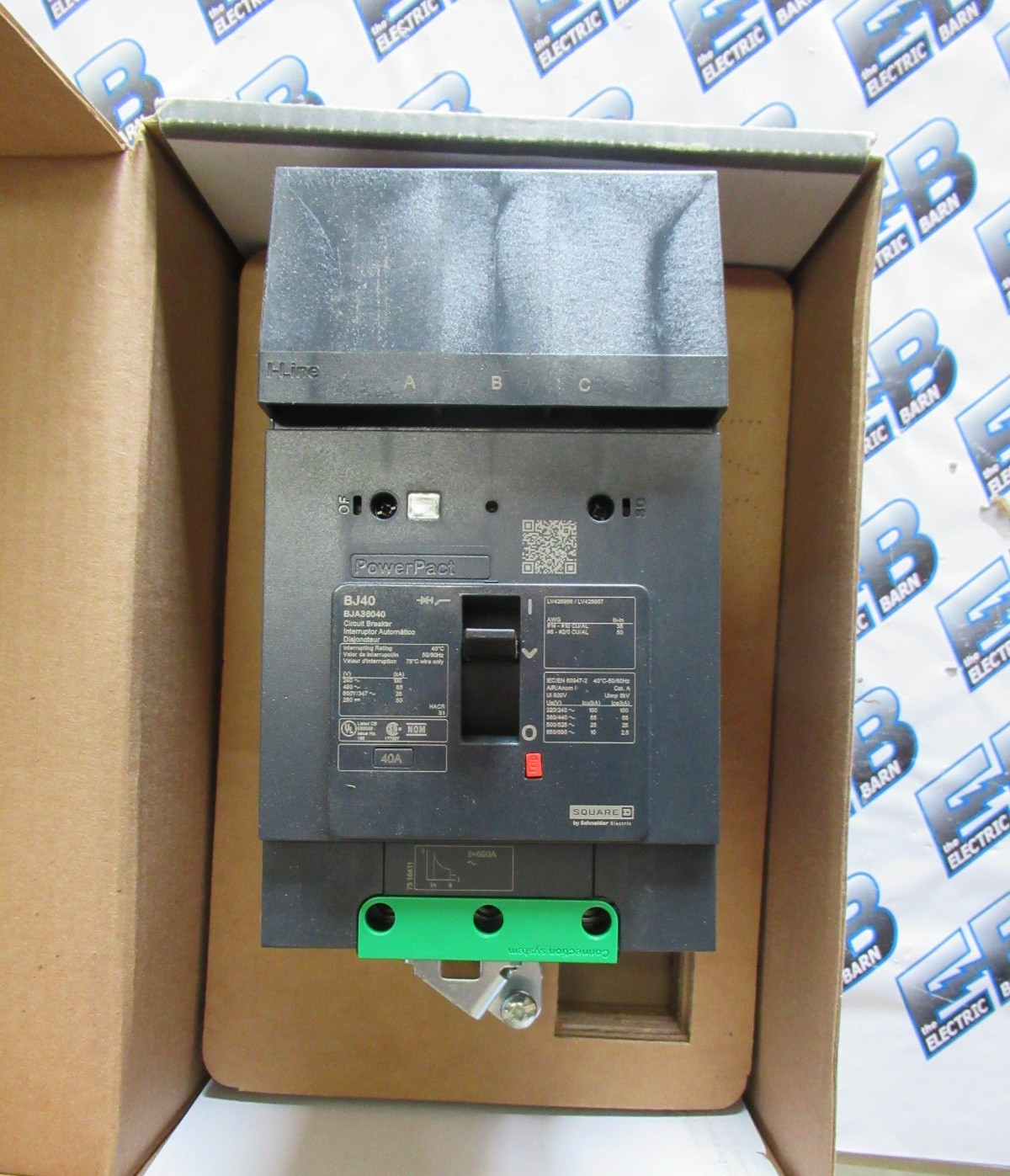 Square D BJA36040 Circuit Breaker 40 Amp 600 Volt 3 Pole 65K -NEW-B